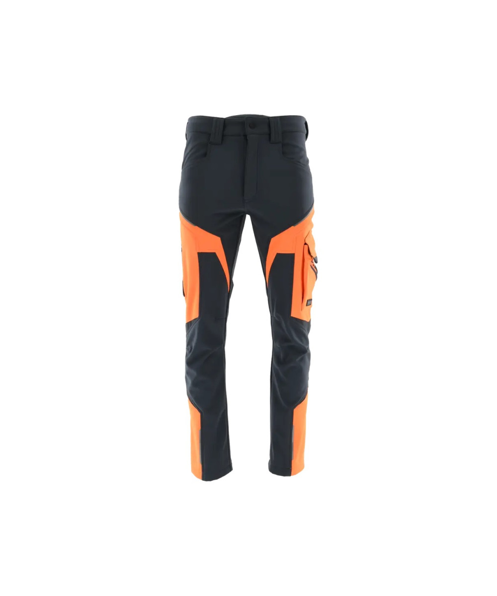 Spodnie do pasa softshell Sara Comfort Winter 1-27-630-26-36, grafitowo-pomarańczowe