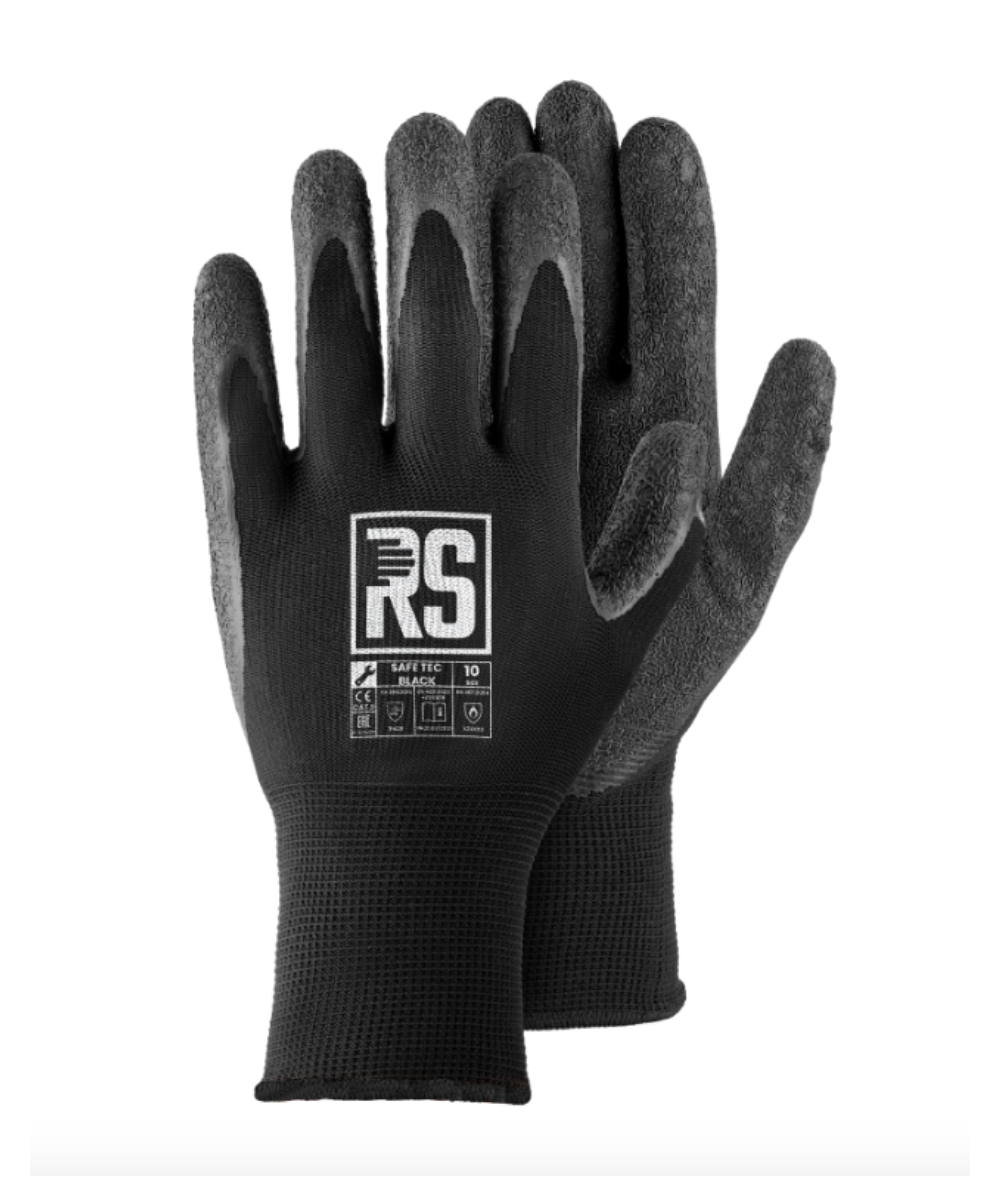 Rękawice powlekane lateksem RS SAFE TEC BLACK