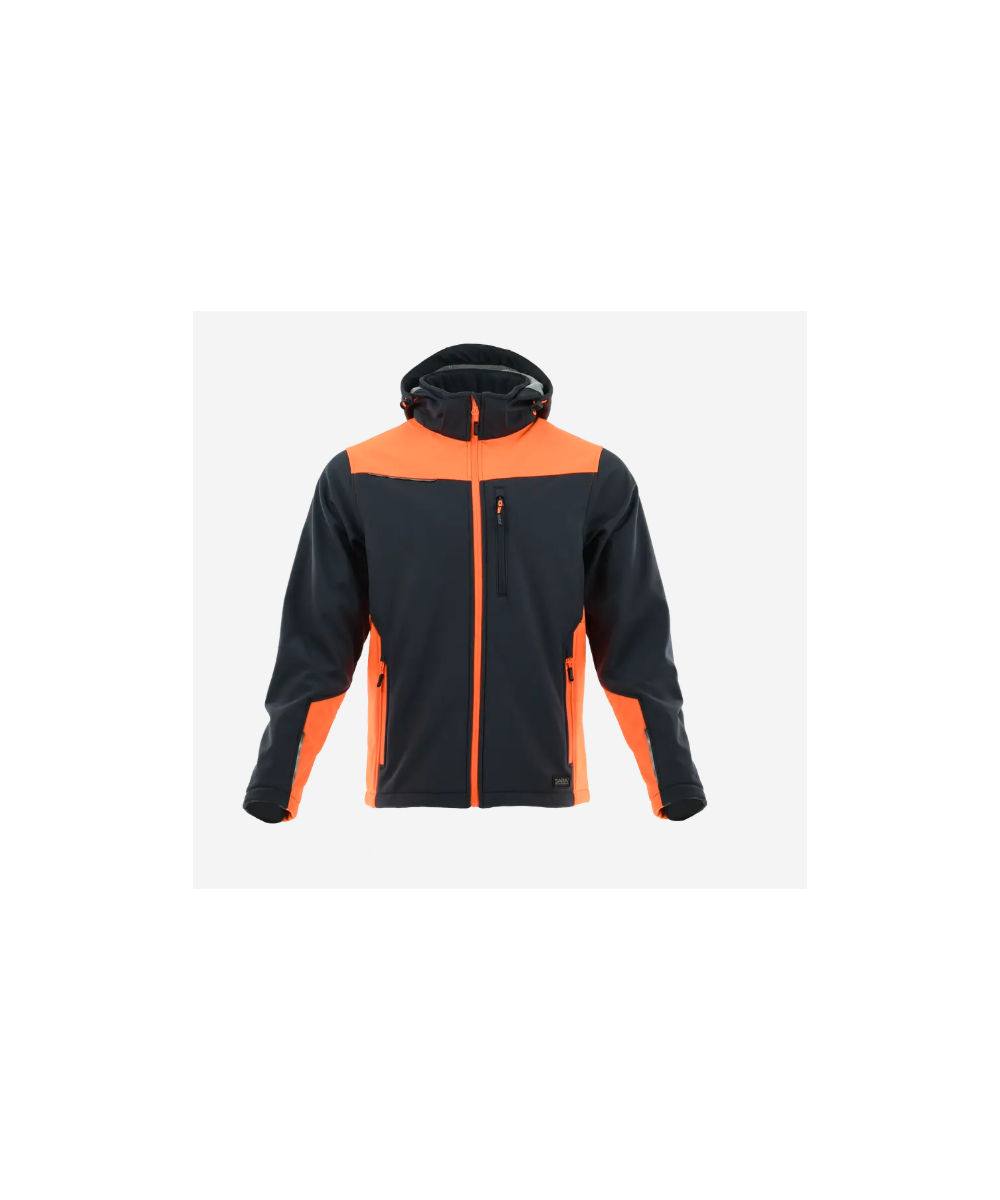 Softshell Sara Comfort Plus 1-13-620-26-36, grafitowo-pomarańczowy