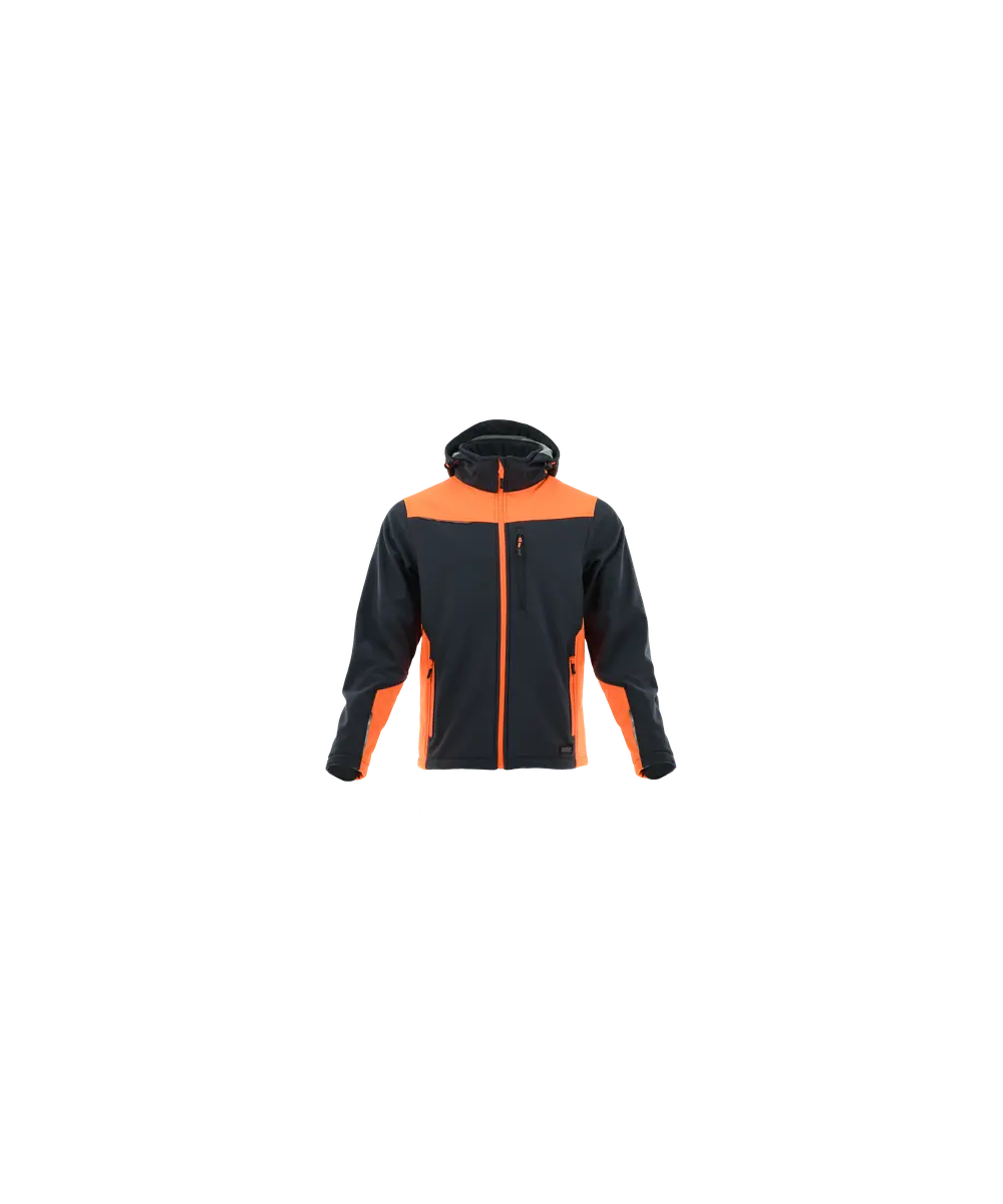 Softshell Sara Comfort Plus 1-13-620-26-36, grafitowo-pomarańczowy
