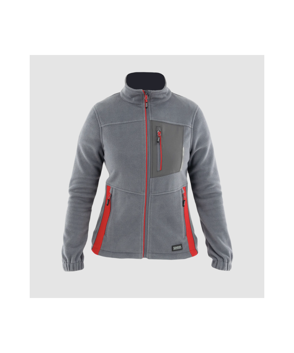 Polar damski Sara WOMAN PLUS 1-12-465-70-50, szaro-czerwony