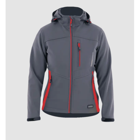 Softshell damski Sara WOMAN PLUS 1-13-465-70-50, szaro-czerwony
