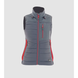 Kamizelka damska Sara WOMAN PLUS 1-11-465-70-50, szaro-czerwona
