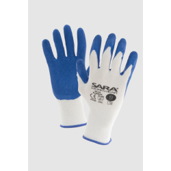Rękawice powlekane lateksem Sara RPL010 BLUEMAX, niebieskie